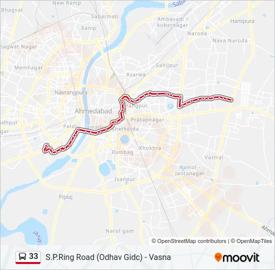 33 Bus Line Map