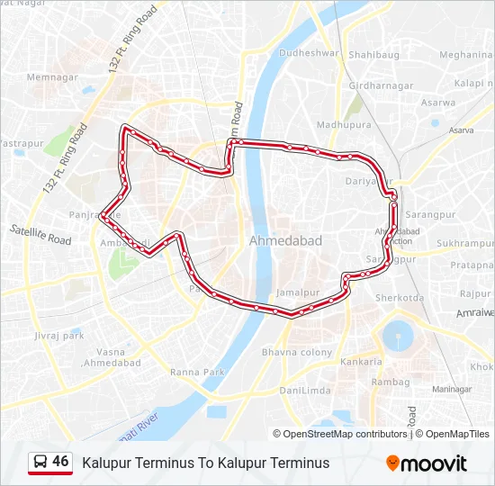 46 Bus Line Map