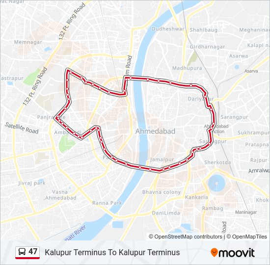 47 Bus Line Map