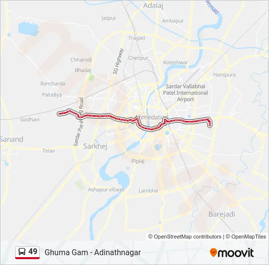 49 Bus Line Map