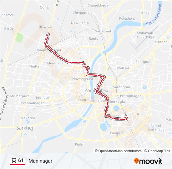 61 Bus Line Map