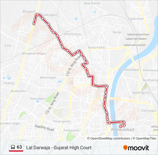 63 Bus Line Map