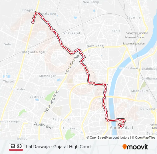 63 Bus Line Map