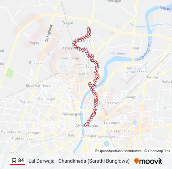 84 Bus Line Map