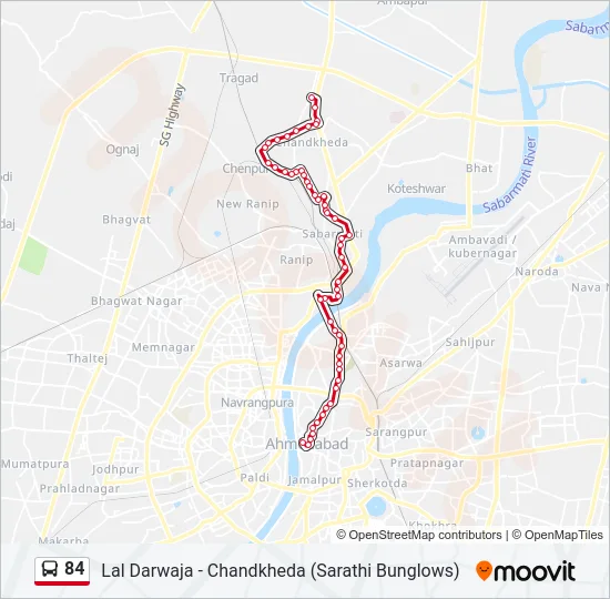 84 Bus Line Map