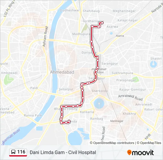 116 Bus Line Map
