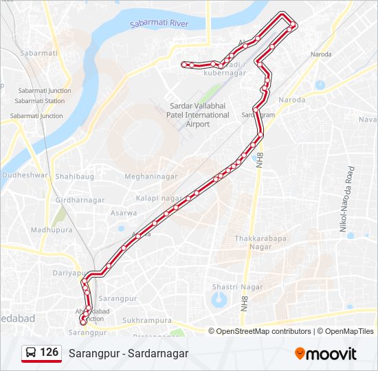 126 bus Line Map