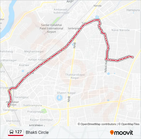 127 Bus Line Map