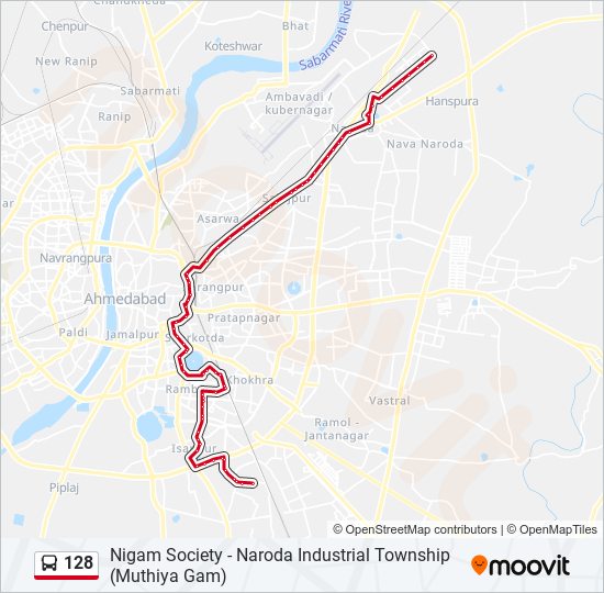 128 bus Line Map