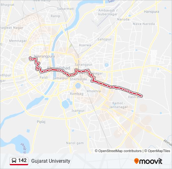 142 bus Line Map