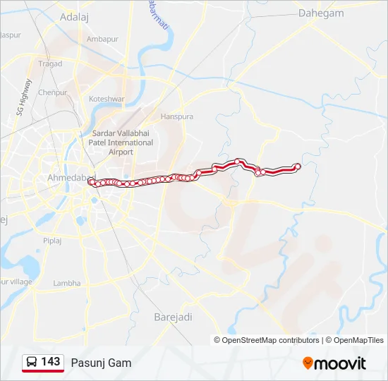 143 Bus Line Map