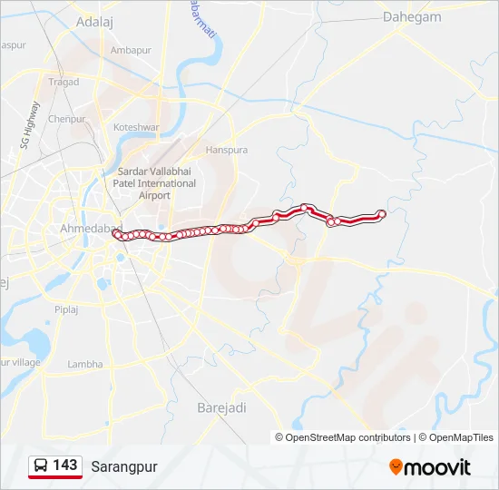 143 Bus Line Map