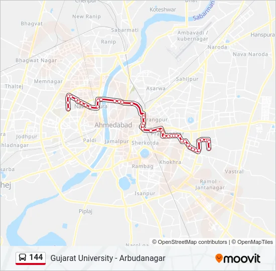 144 Bus Line Map