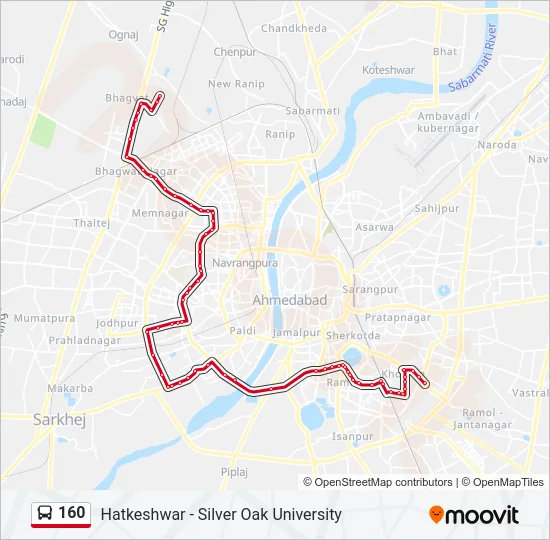 160 Bus Line Map