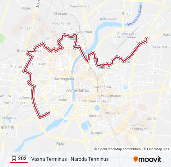 202 Bus Line Map