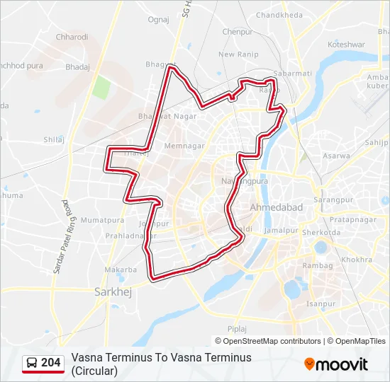 204 Bus Line Map