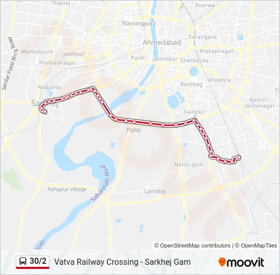 30/2 Bus Line Map