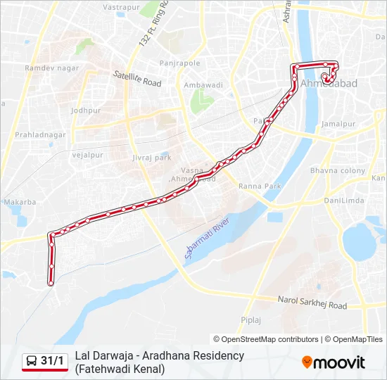 31/1 Bus Line Map