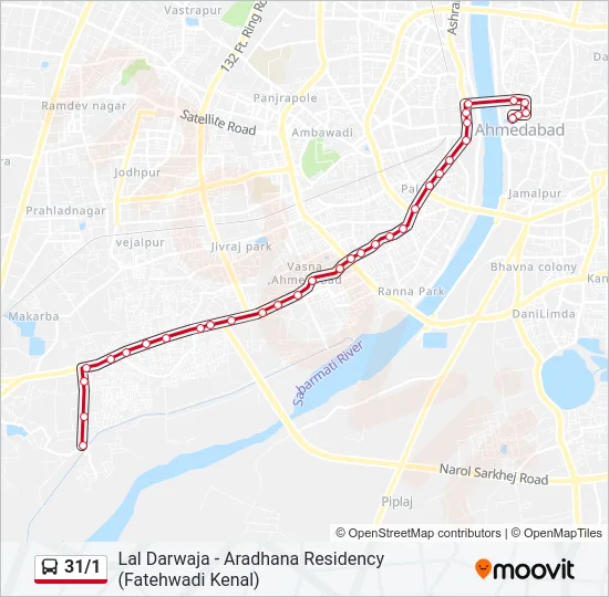31/1 Bus Line Map