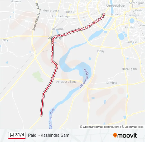 31/4 Bus Line Map