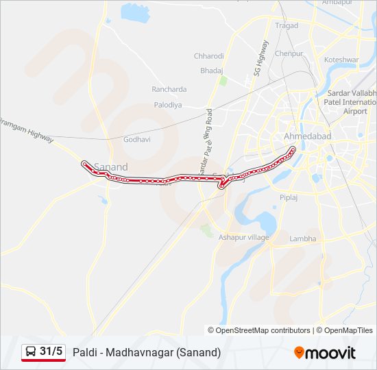 31/5 bus Line Map