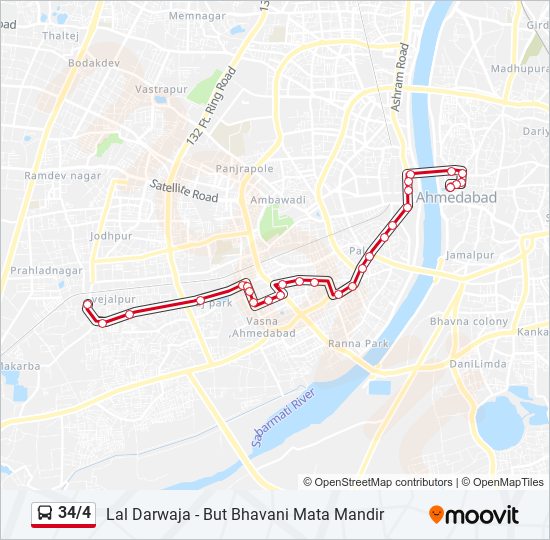 34/4 bus Line Map