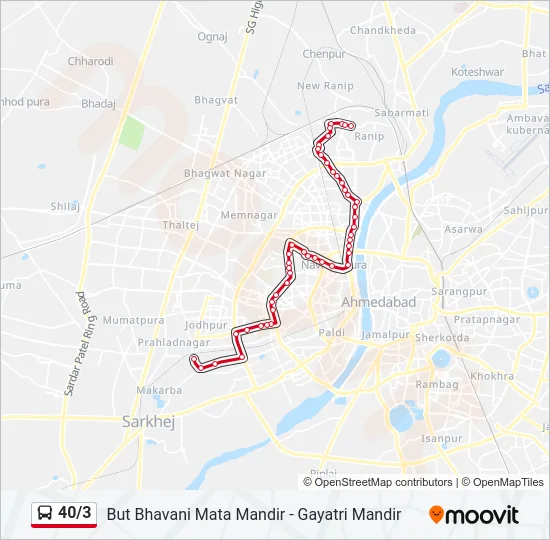 40/3 Bus Line Map