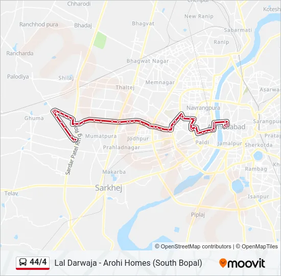 44/4 Bus Line Map