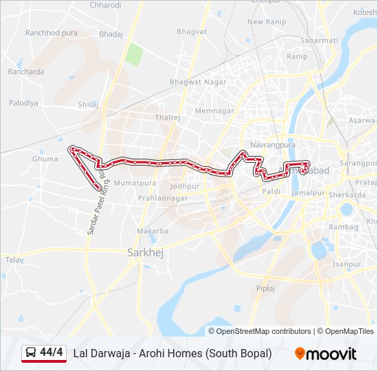 44/4 bus Line Map