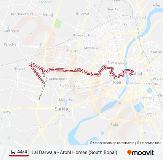 44/4 Bus Line Map