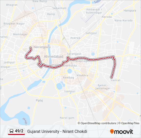 49/2 bus Line Map