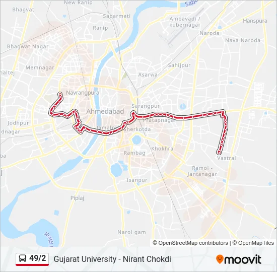 49/2 Bus Line Map