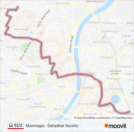 52/2 Bus Line Map