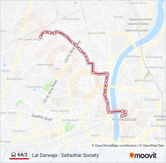 64/2 Bus Line Map