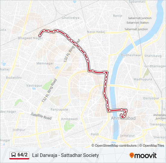 64/2 Bus Line Map