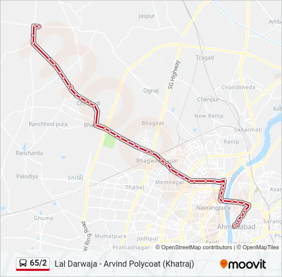 65/2 Bus Line Map