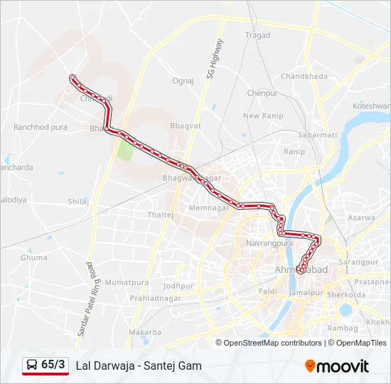65/3 Bus Line Map