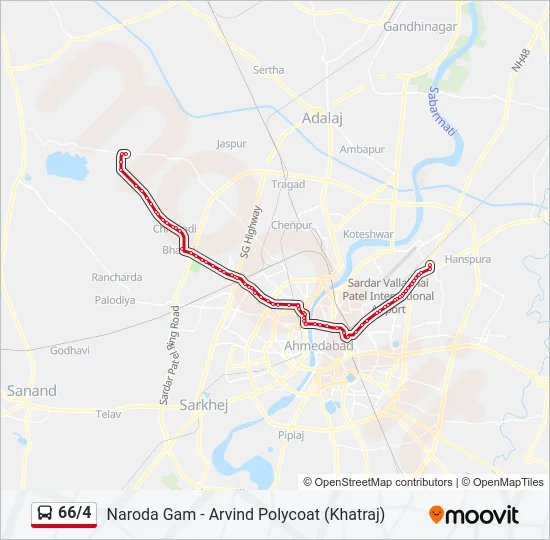 66/4 Bus Line Map