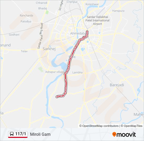 117/1 Bus Line Map