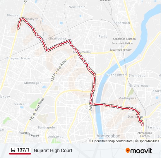 137/1 bus Line Map