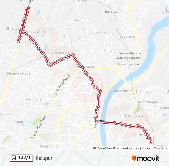 137/1 Bus Line Map