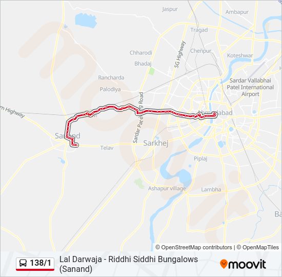 138/1 bus Line Map