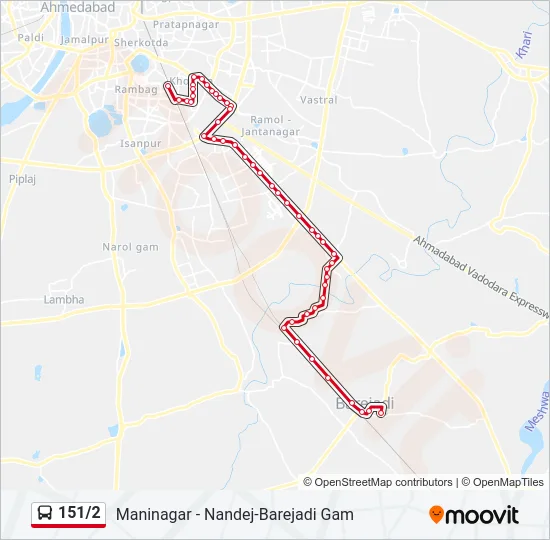 151/2 Bus Line Map