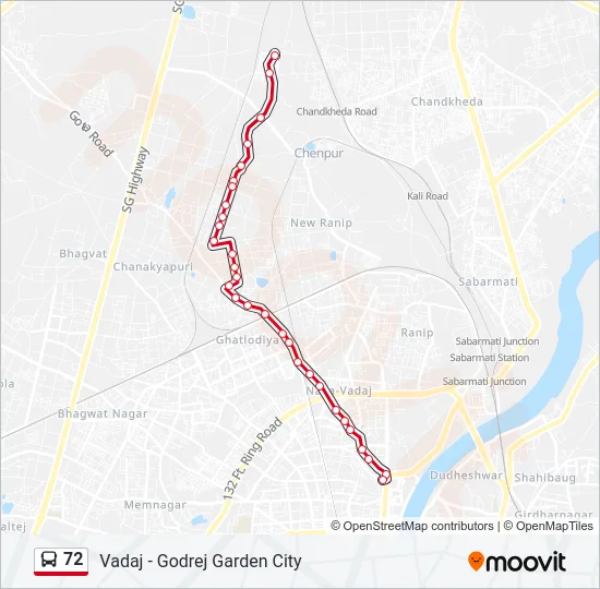 72 Bus Line Map
