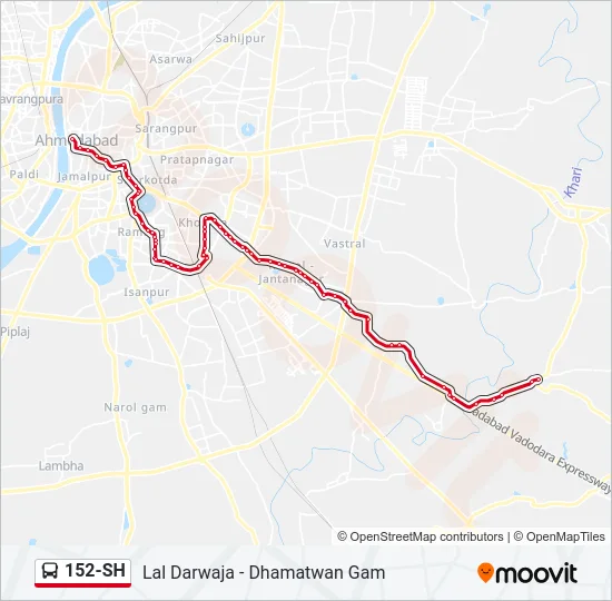 152-SH Bus Line Map