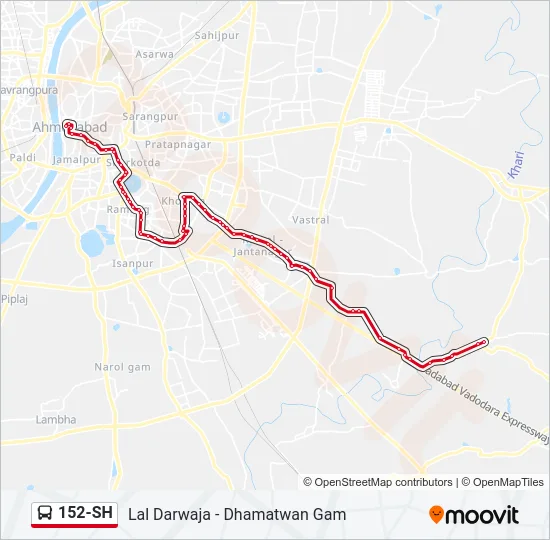 152-SH Bus Line Map