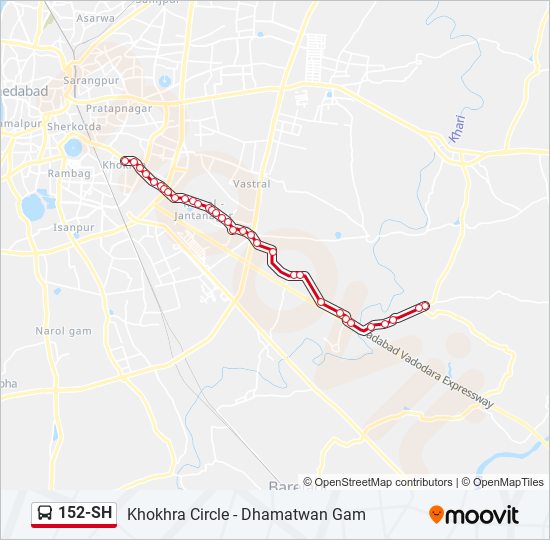 152-SH bus Line Map