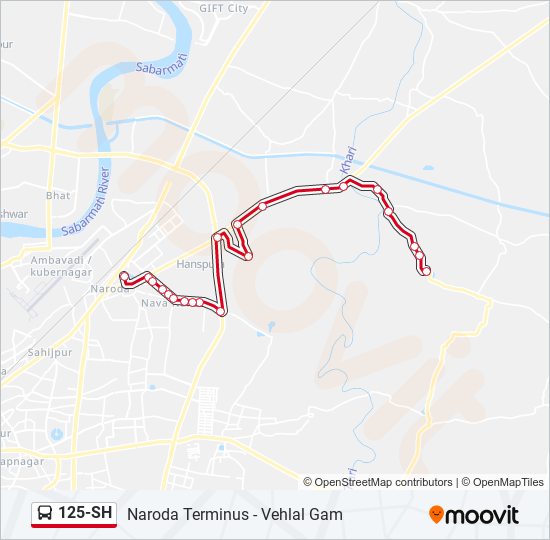 125-SH bus Line Map