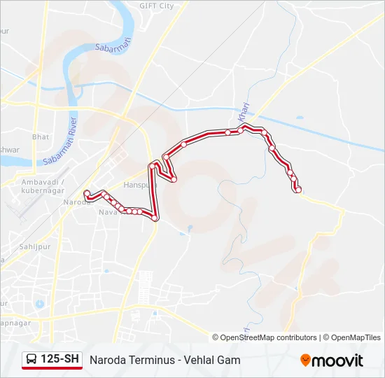 125-SH Bus Line Map
