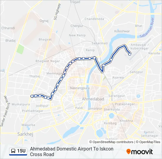 15U Bus Line Map
